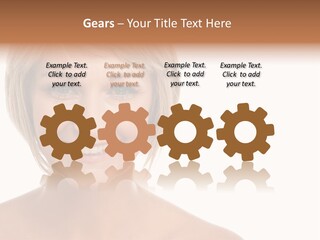 A Woman With Blonde Hair Smiling At The Camera PowerPoint Template