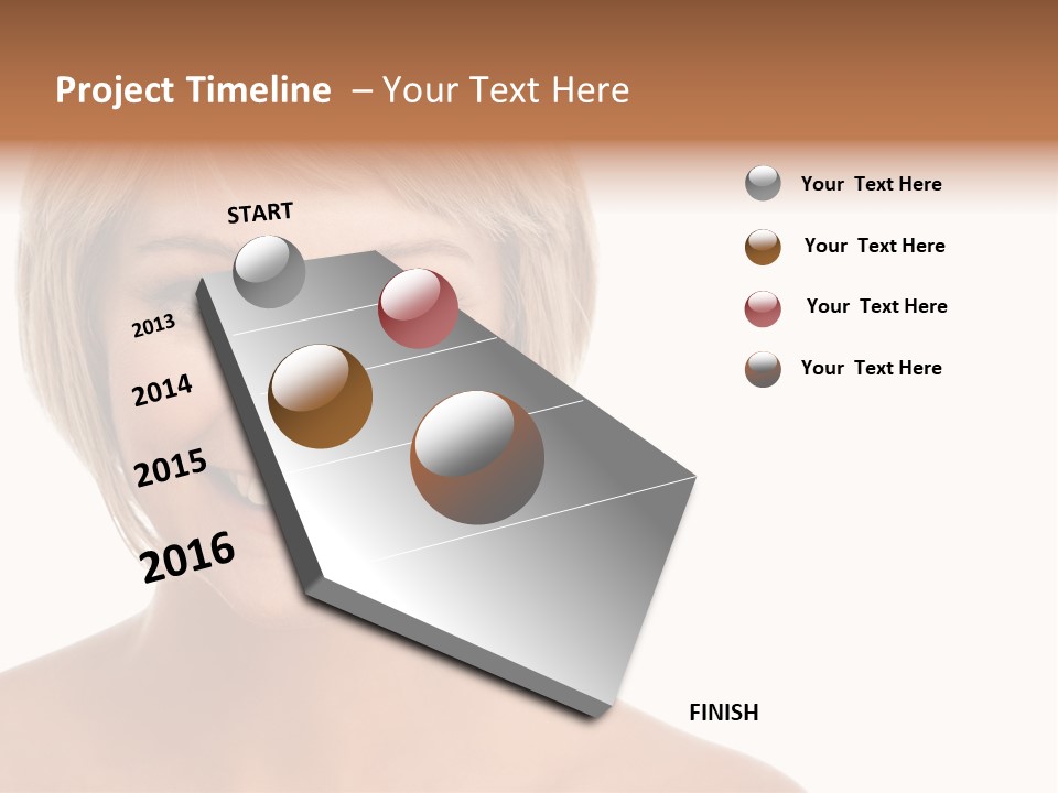A Woman With Blonde Hair Smiling At The Camera PowerPoint Template