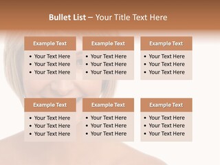 A Woman With Blonde Hair Smiling At The Camera PowerPoint Template