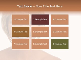 A Woman With Blonde Hair Smiling At The Camera PowerPoint Template