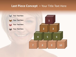 A Woman With Blonde Hair Smiling At The Camera PowerPoint Template