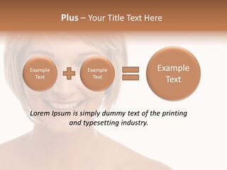 A Woman With Blonde Hair Smiling At The Camera PowerPoint Template