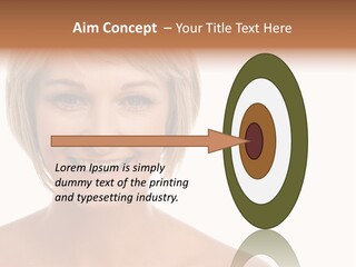 A Woman With Blonde Hair Smiling At The Camera PowerPoint Template