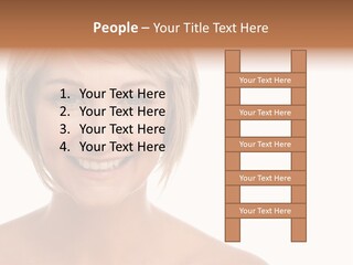 A Woman With Blonde Hair Smiling At The Camera PowerPoint Template