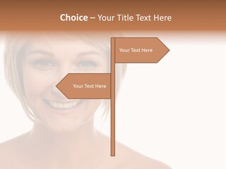 A Woman With Blonde Hair Smiling At The Camera PowerPoint Template