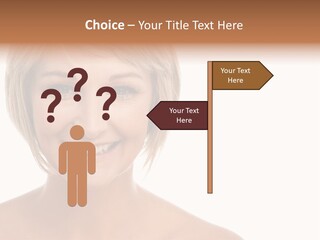 A Woman With Blonde Hair Smiling At The Camera PowerPoint Template