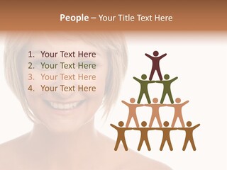 A Woman With Blonde Hair Smiling At The Camera PowerPoint Template