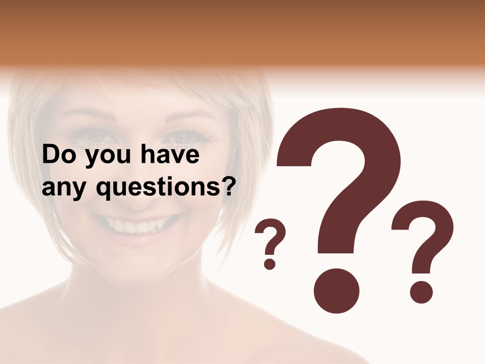 A Woman With Blonde Hair Smiling At The Camera PowerPoint Template