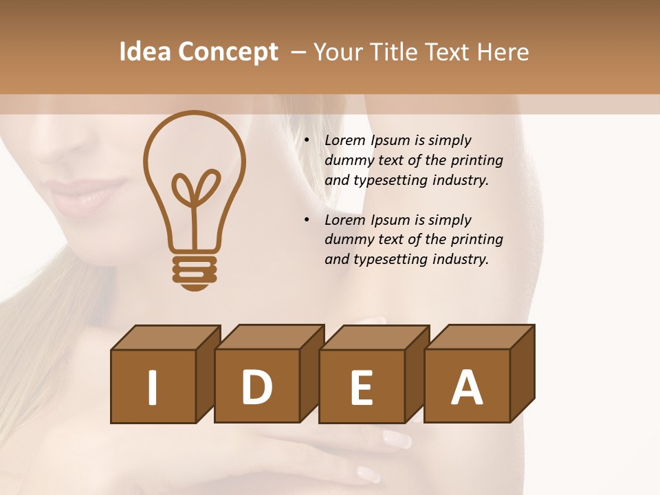 A Beautiful Woman In A White Dress Posing For A Picture PowerPoint Template