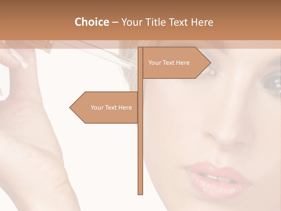 A Woman Holding A Lipstick In Her Right Hand PowerPoint Template