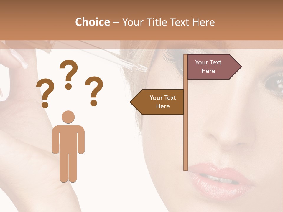A Woman Holding A Lipstick In Her Right Hand PowerPoint Template