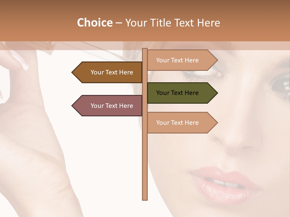 A Woman Holding A Lipstick In Her Right Hand PowerPoint Template