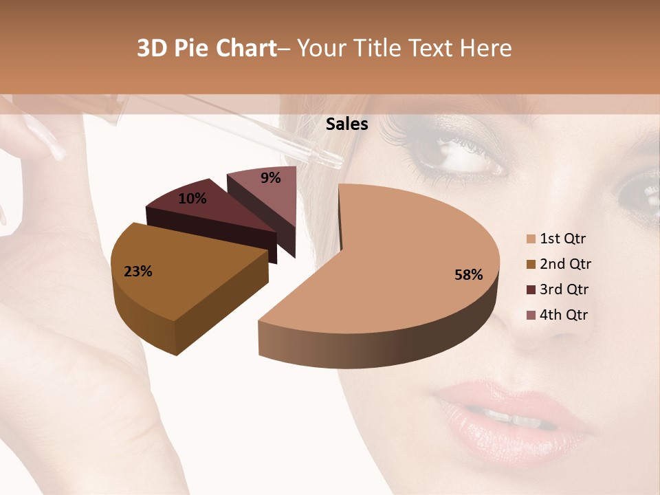 A Woman Holding A Lipstick In Her Right Hand PowerPoint Template