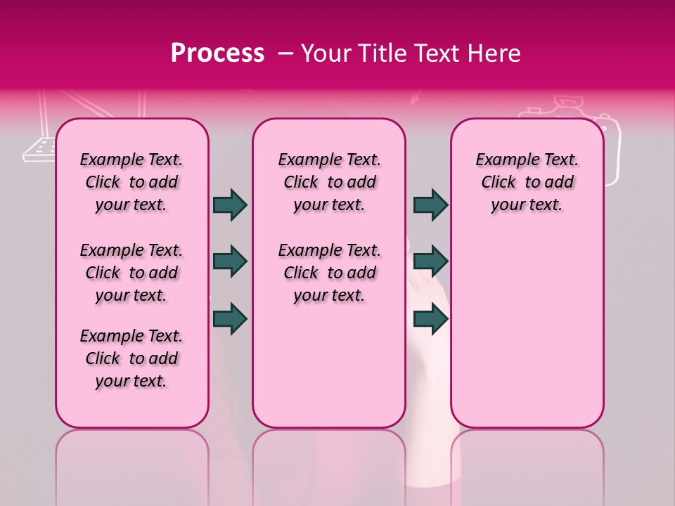 A Woman In A Pink Shirt Is Looking Up PowerPoint Template