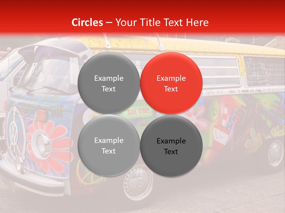 A Van With A Peace Sign Painted On It PowerPoint Template