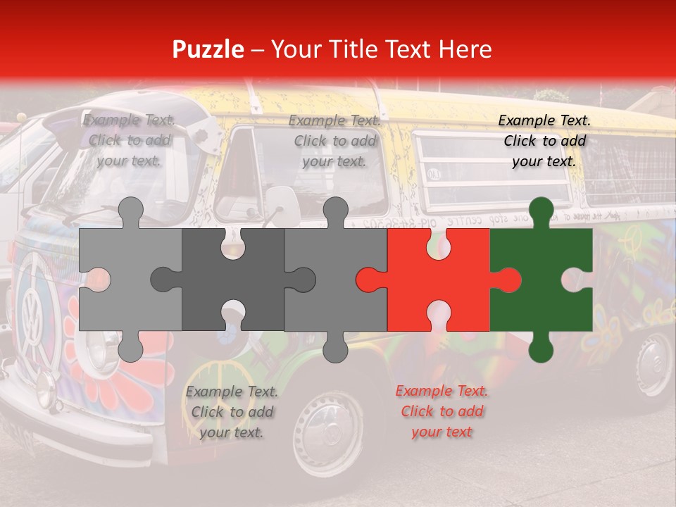 A Van With A Peace Sign Painted On It PowerPoint Template