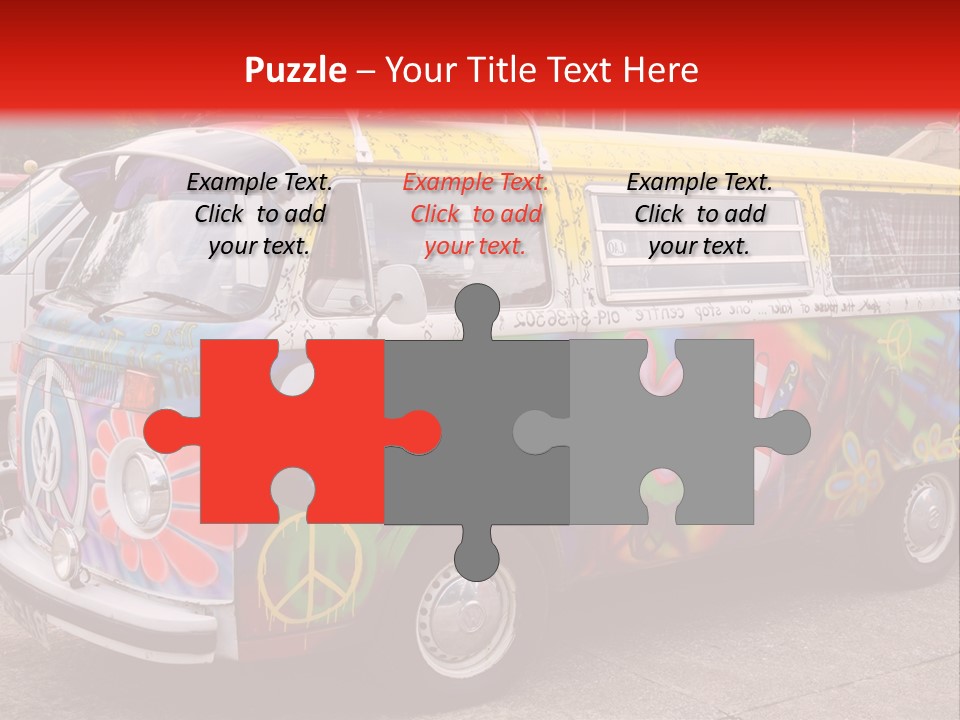 A Van With A Peace Sign Painted On It PowerPoint Template