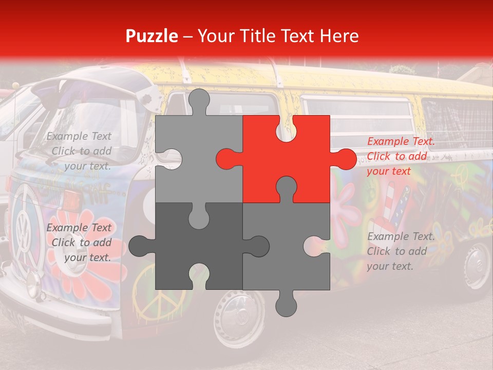 A Van With A Peace Sign Painted On It PowerPoint Template