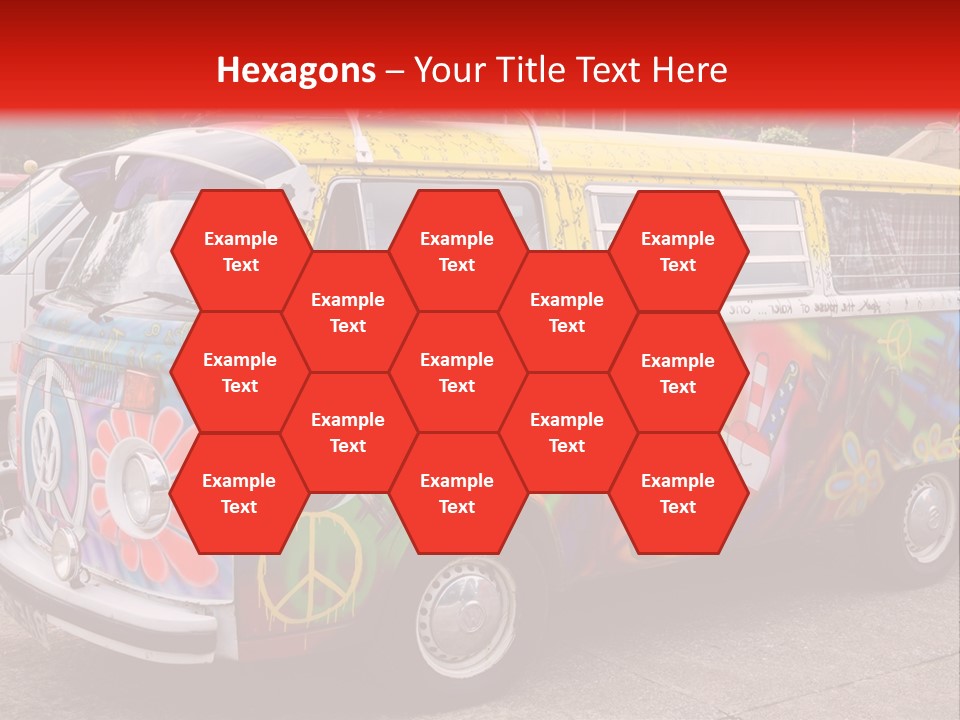 A Van With A Peace Sign Painted On It PowerPoint Template