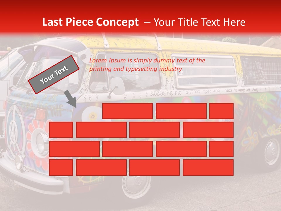 A Van With A Peace Sign Painted On It PowerPoint Template