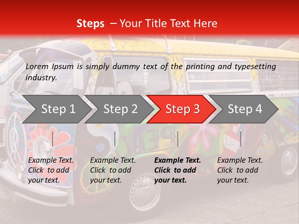 A Van With A Peace Sign Painted On It PowerPoint Template