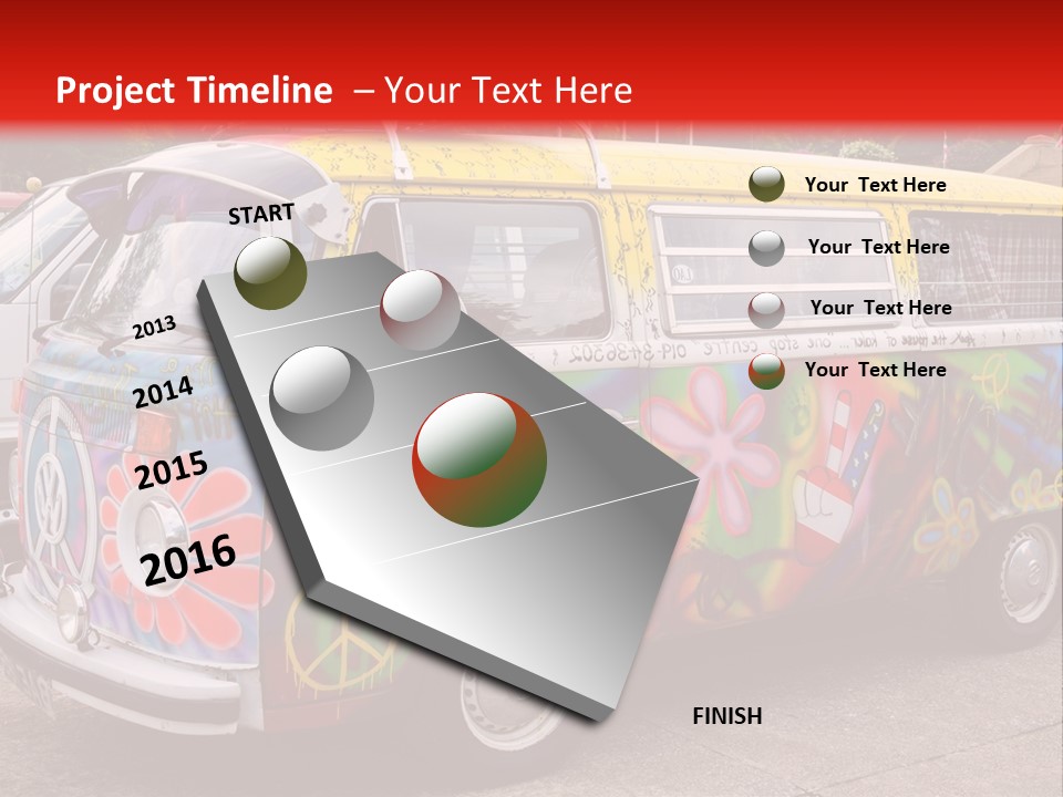 A Van With A Peace Sign Painted On It PowerPoint Template