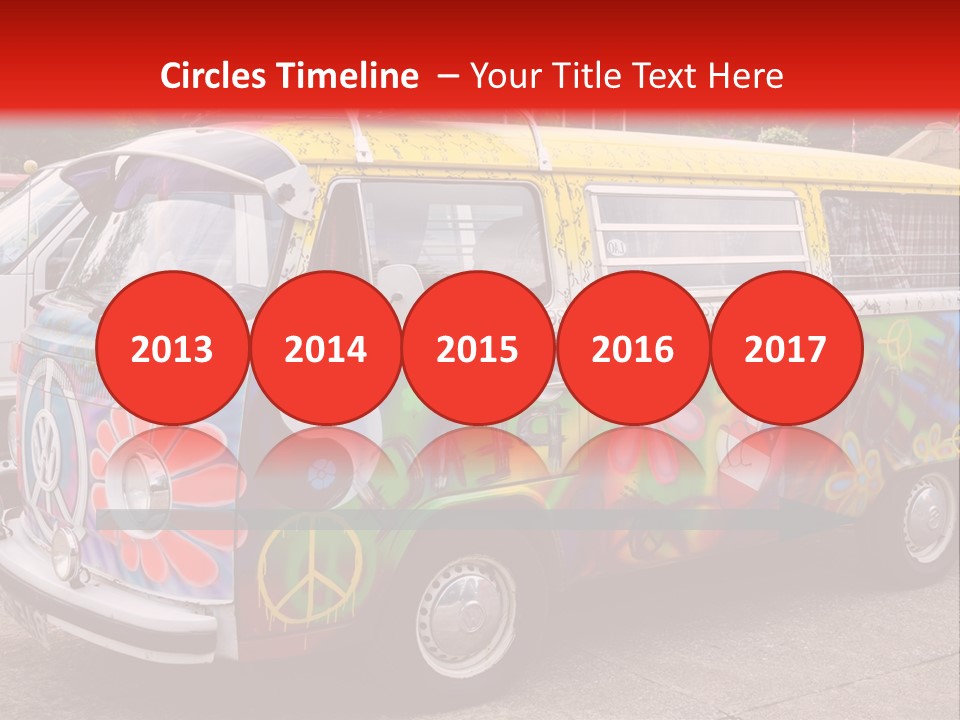 A Van With A Peace Sign Painted On It PowerPoint Template