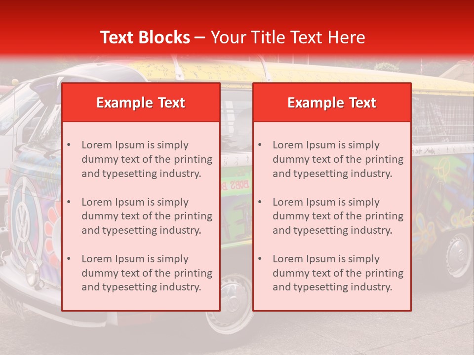 A Van With A Peace Sign Painted On It PowerPoint Template