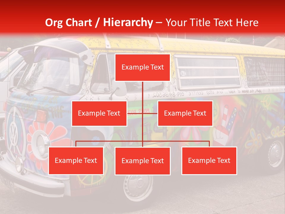 A Van With A Peace Sign Painted On It PowerPoint Template