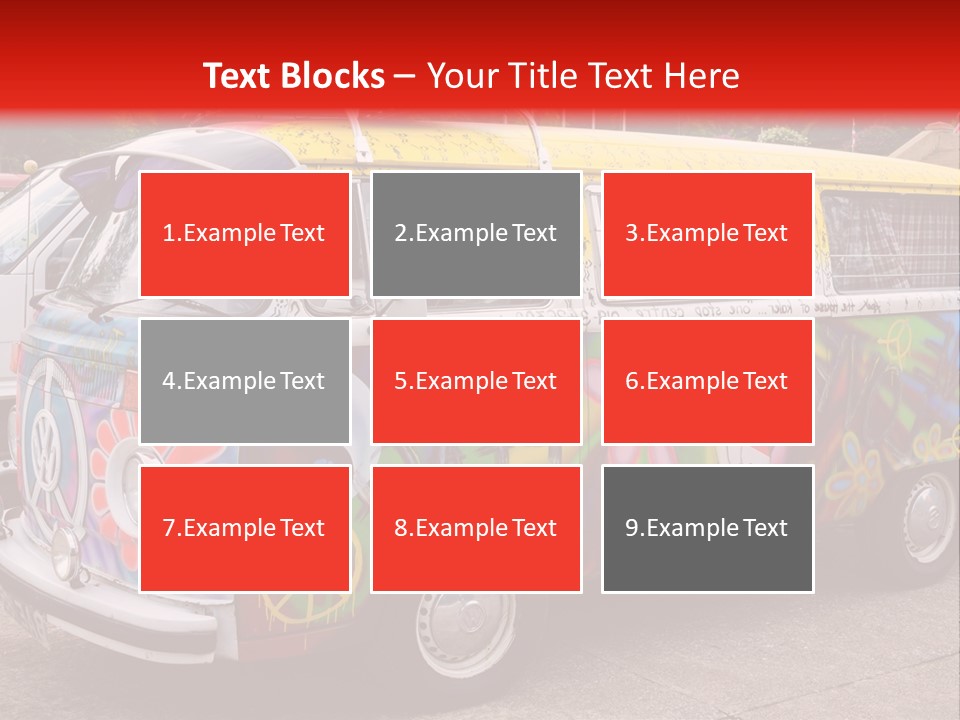A Van With A Peace Sign Painted On It PowerPoint Template