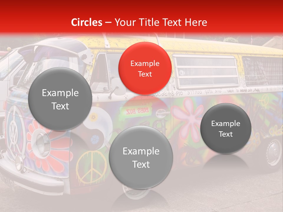 A Van With A Peace Sign Painted On It PowerPoint Template