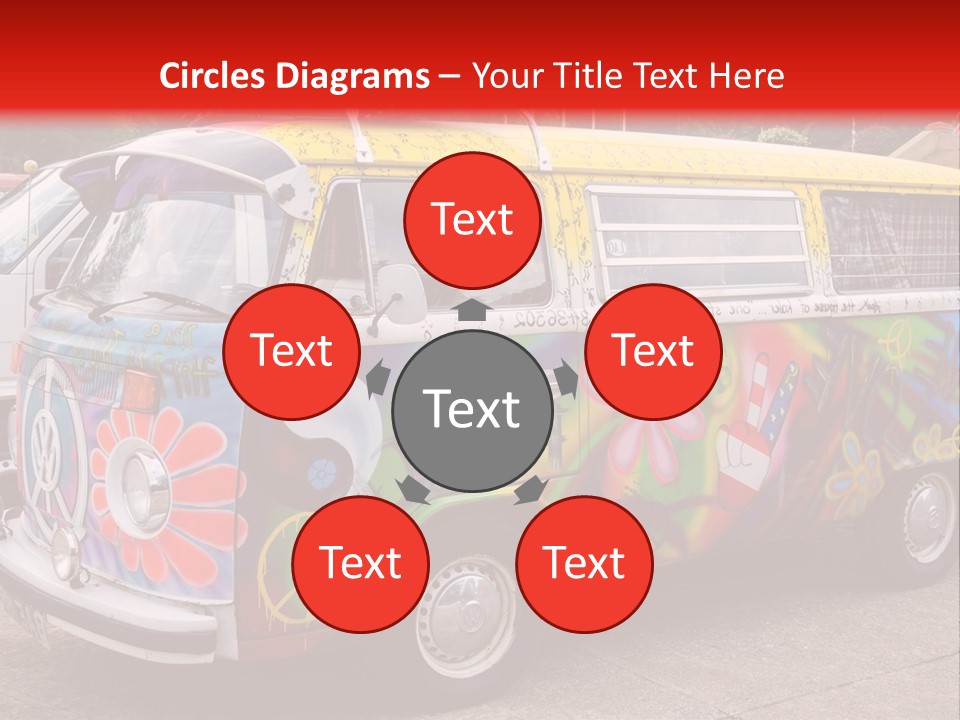 A Van With A Peace Sign Painted On It PowerPoint Template