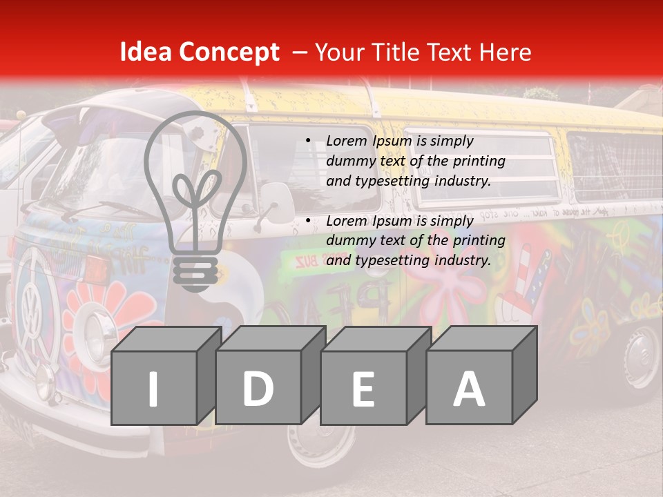 A Van With A Peace Sign Painted On It PowerPoint Template