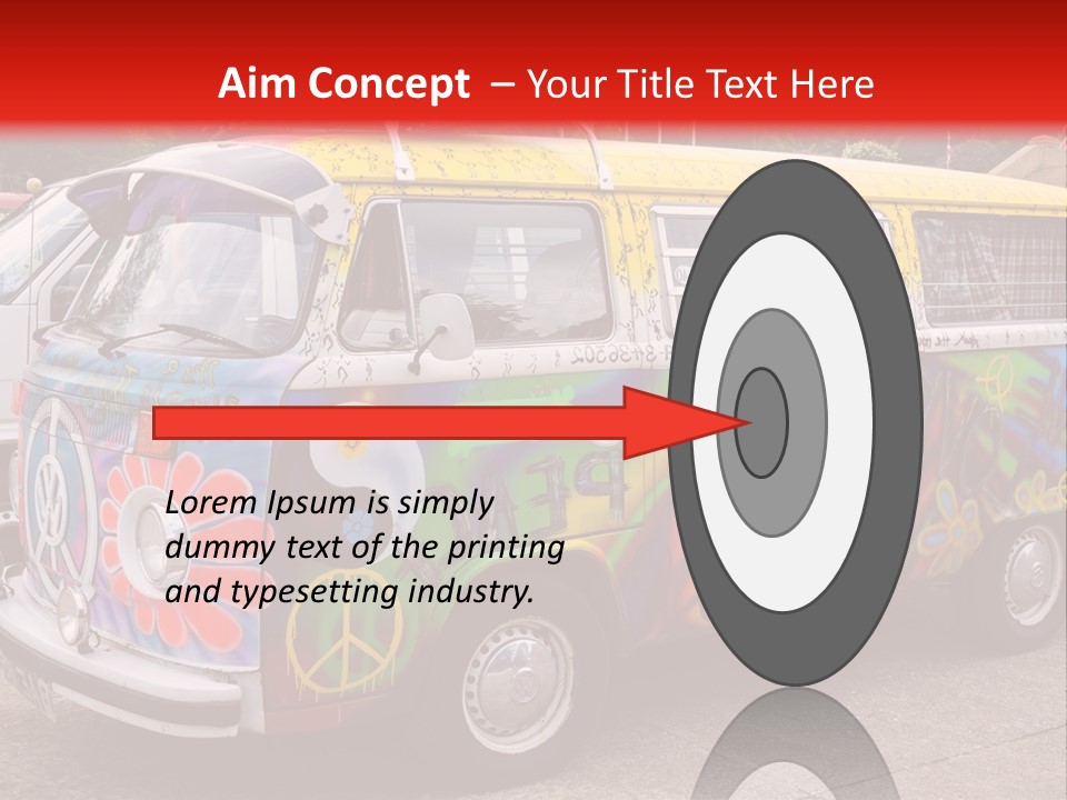 A Van With A Peace Sign Painted On It PowerPoint Template