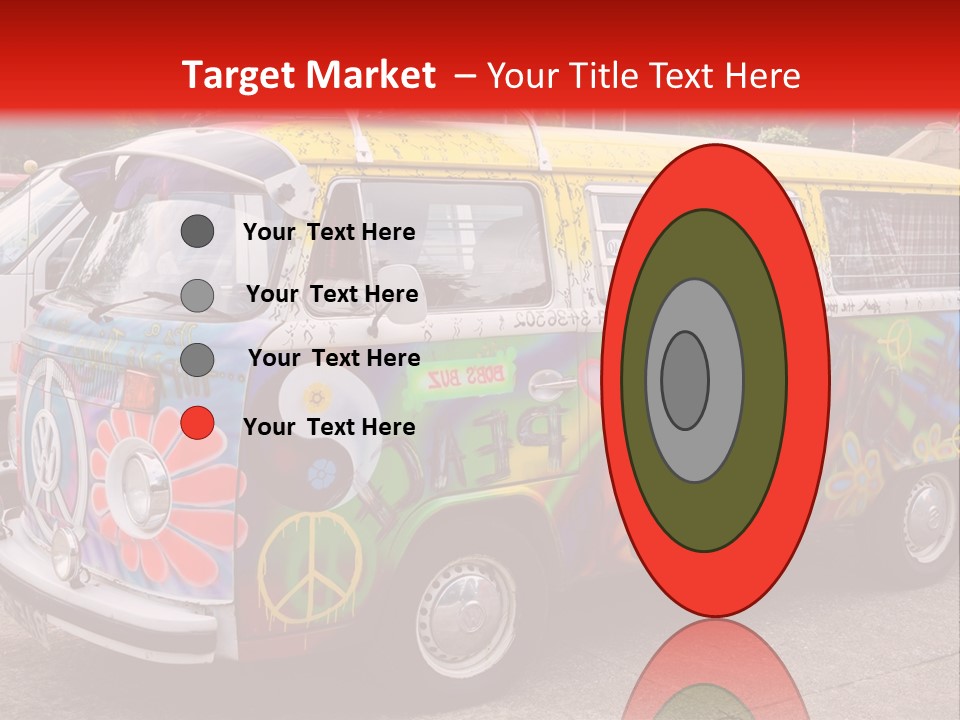 A Van With A Peace Sign Painted On It PowerPoint Template