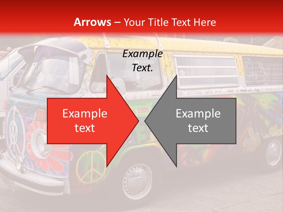 A Van With A Peace Sign Painted On It PowerPoint Template