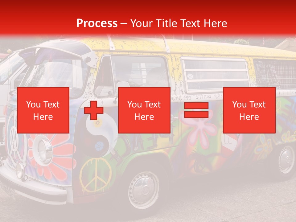 A Van With A Peace Sign Painted On It PowerPoint Template