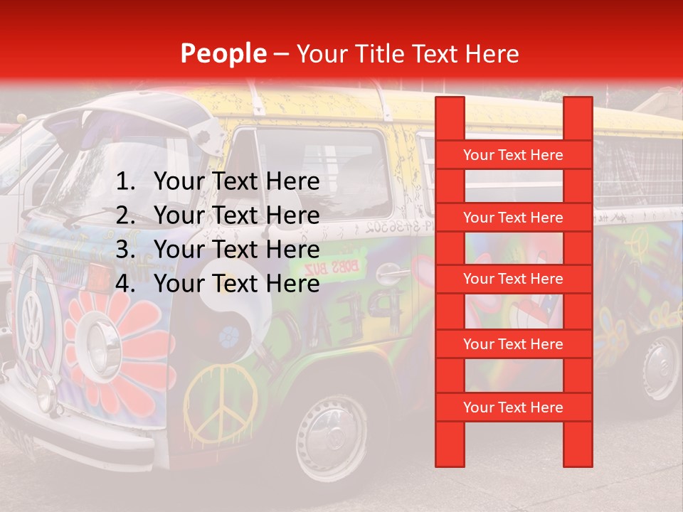 A Van With A Peace Sign Painted On It PowerPoint Template