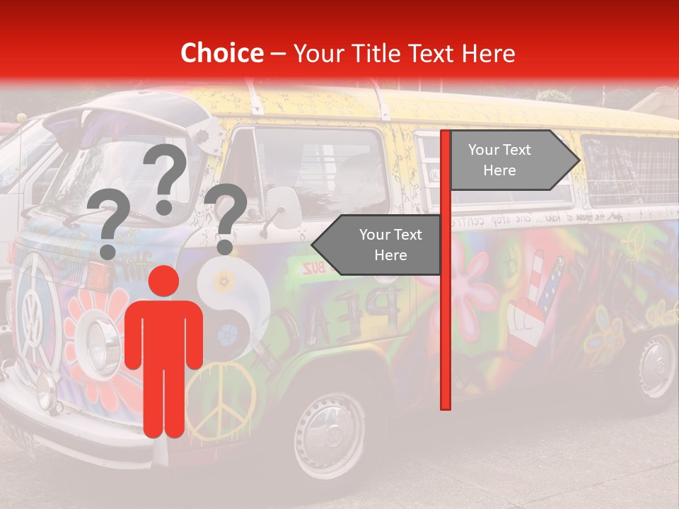 A Van With A Peace Sign Painted On It PowerPoint Template