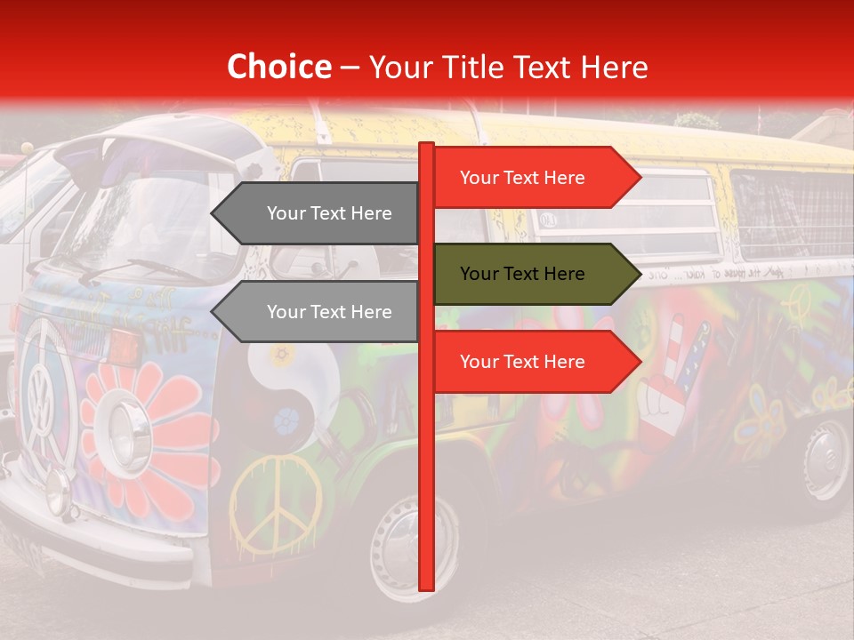 A Van With A Peace Sign Painted On It PowerPoint Template