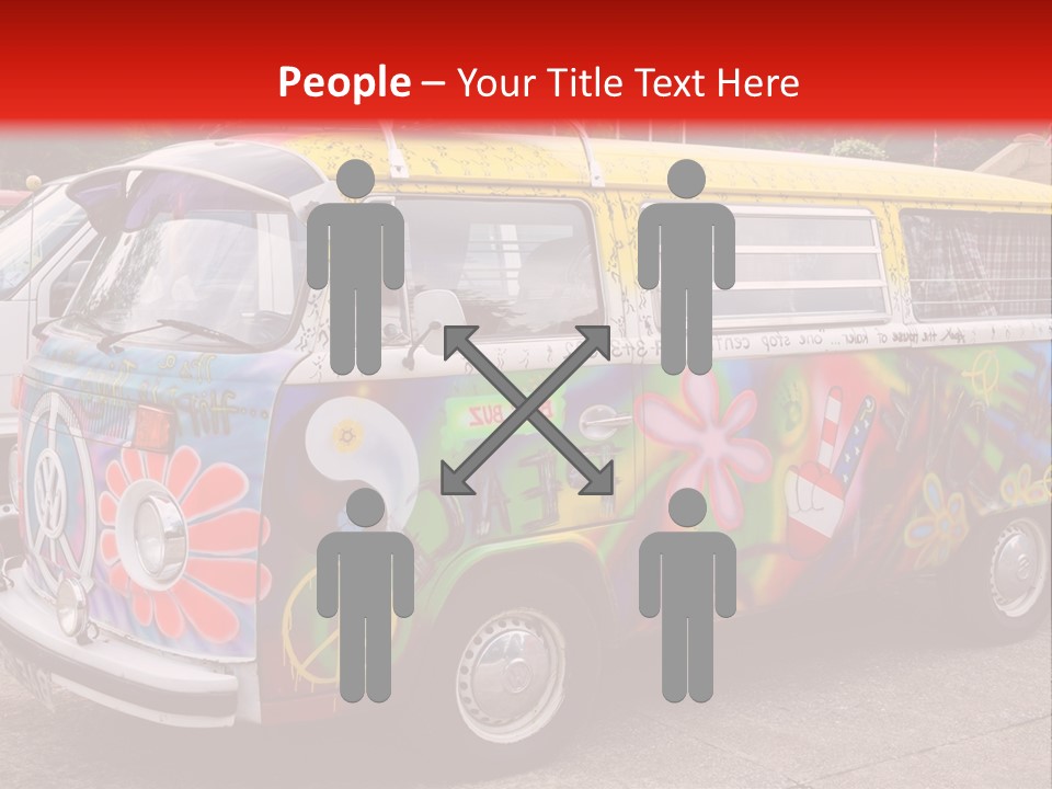 A Van With A Peace Sign Painted On It PowerPoint Template
