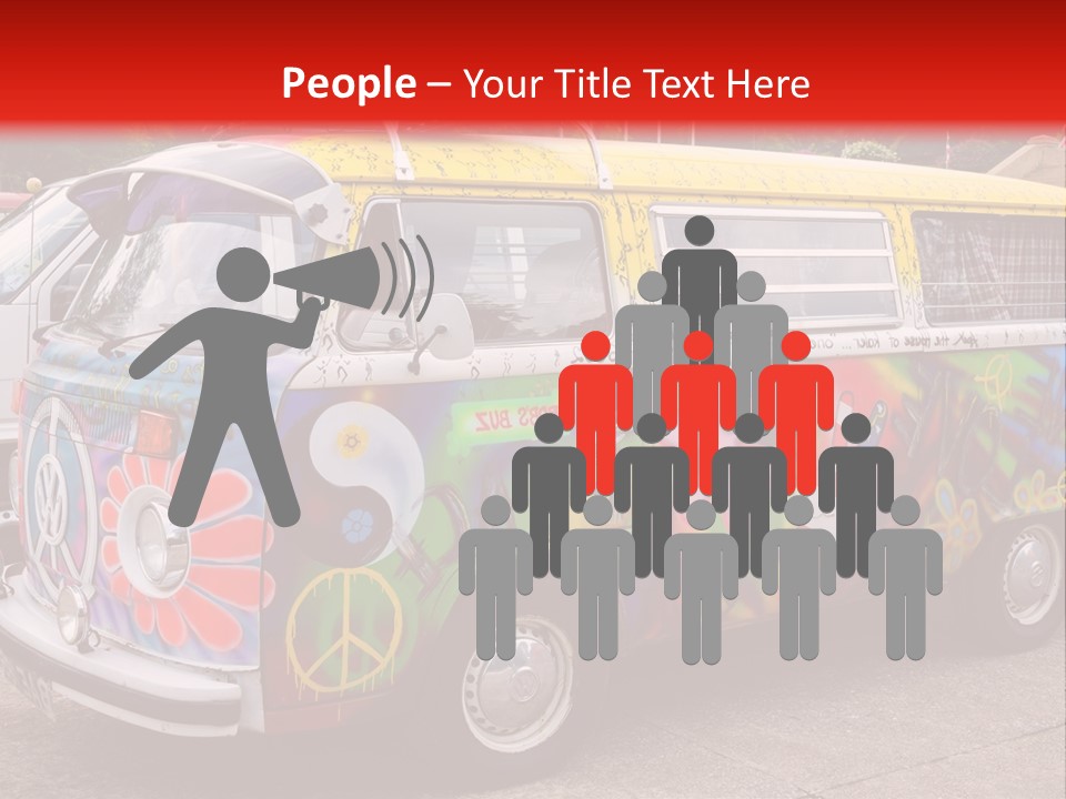 A Van With A Peace Sign Painted On It PowerPoint Template