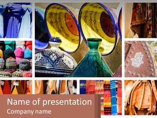 A Collage Of Pictures With Different Colors And Patterns PowerPoint Template