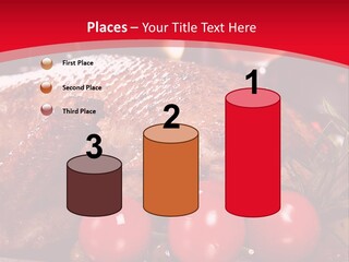 A Plate Of Food With Tomatoes And Meat On It PowerPoint Template