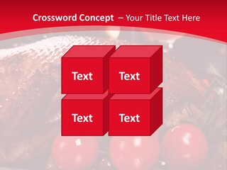 A Plate Of Food With Tomatoes And Meat On It PowerPoint Template