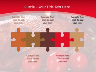 A Plate Of Food With Tomatoes And Meat On It PowerPoint Template