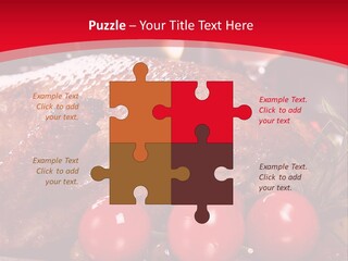 A Plate Of Food With Tomatoes And Meat On It PowerPoint Template