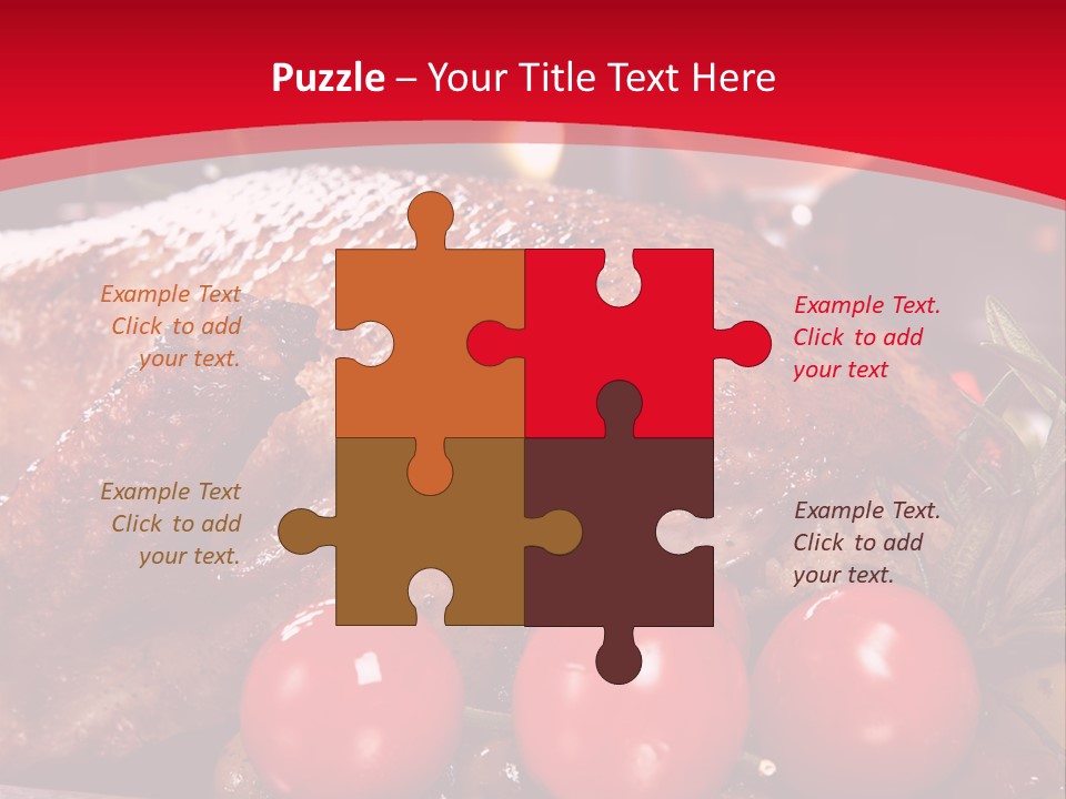 A Plate Of Food With Tomatoes And Meat On It PowerPoint Template