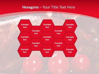 A Plate Of Food With Tomatoes And Meat On It PowerPoint Template