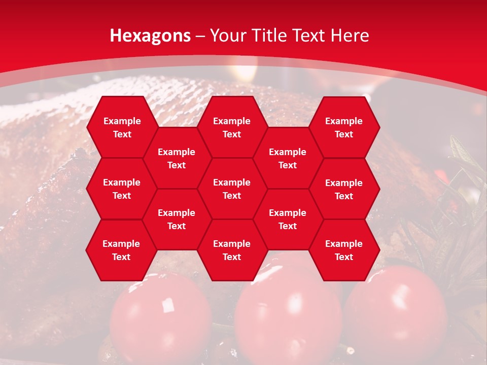 A Plate Of Food With Tomatoes And Meat On It PowerPoint Template